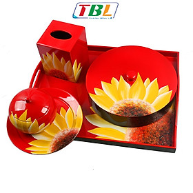 Mua Bộ Khay  Hộp Mứt  Hộp Khăn Giấy  Hủ Bí Và Đĩa Họa Tiết Hoa Hướng Dương Cao Cấp Thanh Bình Lê