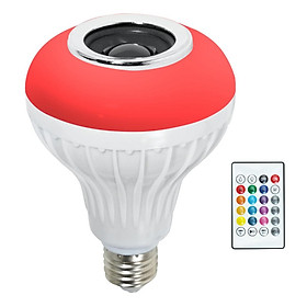 LED Light Bulb Speaker Bluetooth Music Play RGB Wireless E26 Remote 12W Lamp