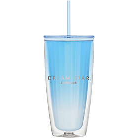 Ly nhựa 2 lớp LocknLock kèm ống hút Dream star Double wall cold cup 750ml HAP522