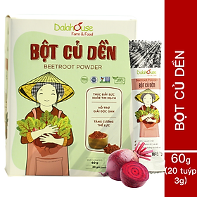 Bột củ dền Dalahouse Hộp 60gr (Mẫu mới gồm 20 tuýp tiện dụng) - Nguyên chất sấy lạnh - Organic giúp bổ máu - Đạt tiêu chuẩn Châu Âu