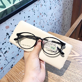 Gọng Kính Tròn Vigcom 1825 Màu Đen Bóng Chất Liệu Nhựa Siêu Nhẹ DORISEYEWEAR