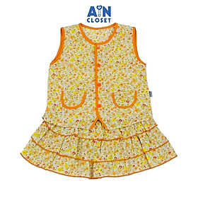 Bộ quần áo Ngắn bé gái hoạ tiết Nhí Cam Vàng Cotton - AICDBGTP25LJ - AIN Closet