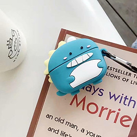 Mua Airpods Pro case - Ốp bảo vệ dành cho Airpods Pro Hình Khủng Long Xanh 12595_ Tặng Kèm Móc Khóa Dây Da