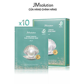 Combo 10 Mặt Nạ Thạch Ngọc Trai, Dưỡng Trắng JMSolution Marine Luminous Pearl Hydrogel Mask Pearl 30g x10