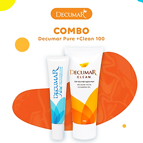 Bộ Chăm Sóc Da Mụn 2 Sản Phẩm: Gel Rửa Mặt Ngừa Mụn Decumar Clean và Gel Nghệ Ngừa Mụn Trong Suốt Từ Nano Tetrahydrocurcumin (Nano THC)