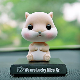 Flocking Small Hamster Shaking His Head Mouse Doll Car Ornaments Mobile Phone Holder Car Accessories Creative Cute Car Accessories