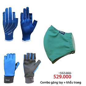 COMBO GĂNG TAY + KHẨU TRANG 3 LỚP CHỐNG NẮNG UPF50
