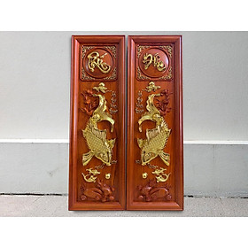 Tranh Cá Phúc Đức 100x30x3 dát vàng
