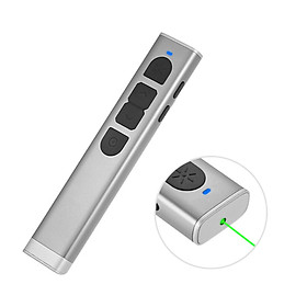 Rechargeable Powerpoint Presenter PPT Clicker Flip Pen Green Pointer with USB Receiver USB Cable 70 Meters 2.4GHz Wireless Remote