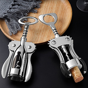 Mua Đồ khui rươu vang inox bạc cao cấp - Dụng cụ mở vang cầm tay nhỏ gọn thông minh tiện ích