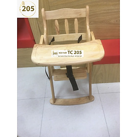 GHẾ ĂN DẶM CHO BÉ CÓ THỂ ĐIỀU CHỈNH ĐỘ CAO - 205 TC Natural Wood Color Wooden Foldable Baby Chair