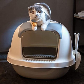 Nhà vệ sinh cho mèo cao cấp nắp bật pastel (đủ màu) - tặng kèm xẻng