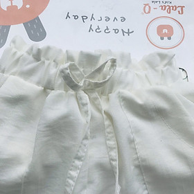 Quần Đùi Cạp Cao Có Nơ Bé Gái Chất Đũi Thấm Hút Mồ Hôi Mềm Mại Size 10-35kg