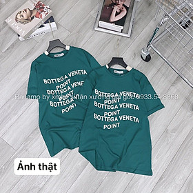 Áo thun unisex BOTT basic TEE phom rộng tay lỡ dành cho nam nữ Banamo Fashion áo phông xanh chữ trắng BOTT 3116