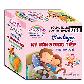 Sách - Hộp Combo 8c rèn luyện kỹ năng giao tiếp bằng tranh cho bé (song ngữ Anh - Việt)