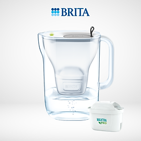 Bình lọc nước BRITA Style Grey 2.4L (có sẵn 1 lõi lọc Maxtra Pro & SmartLight) - No box