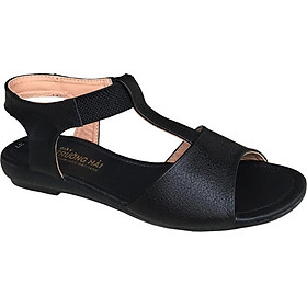 Giày sandal nữ Trường Hải da bò thật đế cao su không trơn dép cao 2.5cm dép thời trang cao cấp SDN074