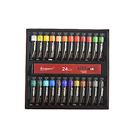 12/24/30 Colors Acrylic Paint Set Rich Pigments Colors 12ml/Tube Non Toxic Non Fading Perfect for Canvas Wood Stone Wall