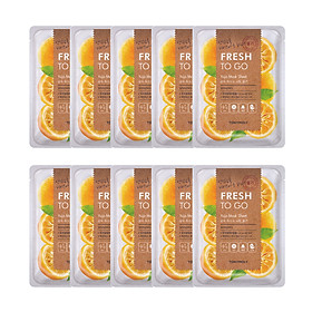 10 Mặt Nạ Tony Moly Fresh To Go Mask Sheet (10 x 22g) - Yuja: Chiết xuất chanh Yuja làm sáng da