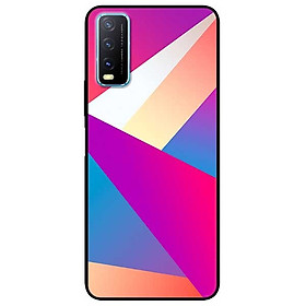 Ốp lưng dành cho Vivo Y20 - Y20s - Y12s mẫu Hình Khối Vàng Xanh