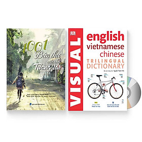 Combo 2 sách: 1001 Bức thư viết cho tương lai + Từ điển Tam ngữ - Visual English Vietnamese Chinese Trilingual Dictionary  + DVD quà tặng