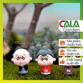 Phụ Kiện Trang Trí Tiểu Cảnh Cặp Đôi Ông Bà Già Cho Chậu Và Cây Xương Rồng, Cây Cảnh Mini, Cây Để Bàn