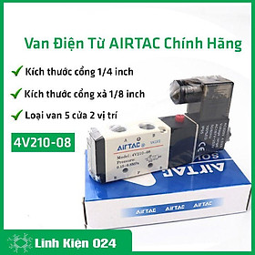 Van điện từ khí nén AIRTAC 4V210-08, van khí nén 5 2