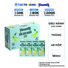 Thùng 48 hộp sữa đậu nành cao canxi Vinamilk 180ml