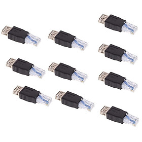 10 Pieces USB Female To  Male Ethernet LAN Network Router Socket Adapter