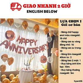 Bộ bong bóng trang trí happy anniversary set balloon hpan06