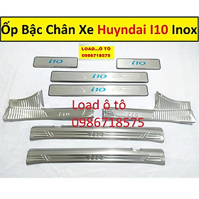 Ốp Bậc Cửa, Nẹp Bước Chân Trong, Ngoài Xe Huyndai i10 2022-2014 Chất Liệu Inox Cao Cấp