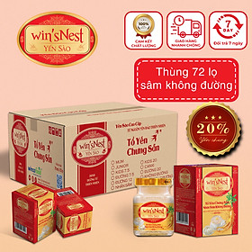 Hình ảnh Thùng 72 lọ Yến Sào win'sNest Tổ Yến Chưng Sẵn nhân sâm không đường lọ (70ml)