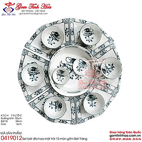 Mua Set bát đĩa bộ đồ bàn ăn hoa mặt trời gốm sứ Bát Tràng cao cấp