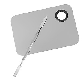 Stainless Steel Makeup Mixing Blending Palette with Spatula Cosmetic Tool