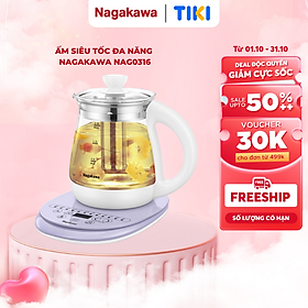 Ấm siêu tốc thủy tinh đa năng Nagakawa NAG0316 (1.8 Lít) - Hàng chính hãng