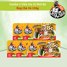 Combo 5 Hộp Viên Gia Vị Phở Bò Gold Ông Chà Và 126g (Beef Pho Broth Cubes)