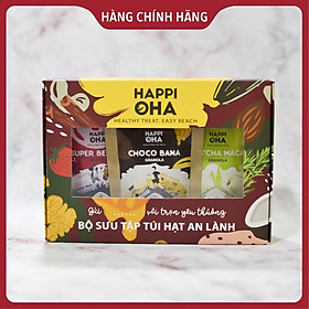 Hộp quà granola 8 vị HAPPI OHA - bộ sưu tập túi hạt an lành 40g vị