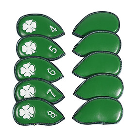 10Pcs Golf Iron Headcovers PU Leather Golf Iron Covers Set Golf Accessories