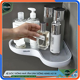 Kệ góc tường nhà tắm ASWEI A2118 - Kệ góc nhà tắm dán tường chất liệu nhựa ABS cao cấp - Kệ để đồ nhà tắm - Kệ nhà tắm ASWEI - Hàng chính hãng - 