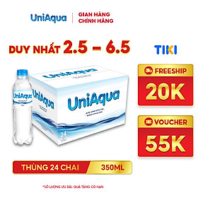 Nước uống đóng chai UniAqua - Thùng 24 chai 350ml