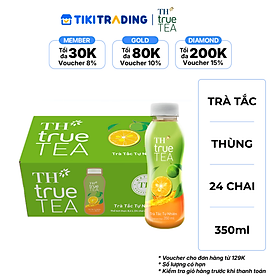 Thùng 24 chai Trà Tắc Tự Nhiên TH true TEA 350ml