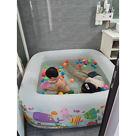 Mua Hồ bơi cho bé 57471NO1  bể phao trẻ em 3 tầng 1m59 mini trong nhà  độ tuổi 3+ vuông 