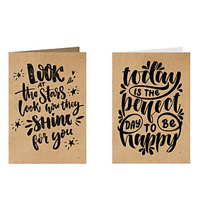 Thiệp chúc mừng - Combo 2c thiệp Greenwood giấy Kraft (489)