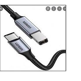 Cáp máy in USB Type-C to USB Type-B dài 3M bọc dù Ugreen 80808 cao cấp  Hàng Chính Hãng