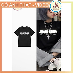 Áo Thun Unisex phản quang chữ Human Eror in ngực - áo phông nam form rộng tay lỡ JASHOP