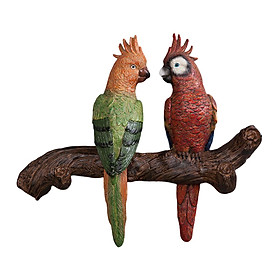 Parrot Statue Wall Decor Wall Sculpture Resin Bird Figurine Realistic Parrot Statues for Living Room