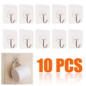 Mua Set 10 móc dán tường màu trong suốt đơn giản