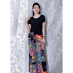 Set Bộ Nữ Tính Kiểu Set Áo Phối Họa Tiết Cột Eo Quần Ống Rộng In Hoa GOTI 3128