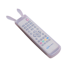 Bộ 2 Cái Bọc Điều Khiển Tivi, Điều Hòa Bằng Nhựa Silicon Dẻo Trong Suốt, Tai Thỏ