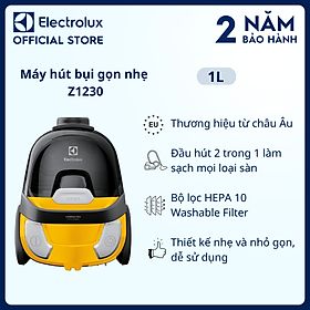 Mua Máy hút bụi lốc xoáy siêu gọn nhẹ Electrolux CompactGo - Z1230 - Đầu hút 2 trong 1 làm sạch mọi loại sàn cùng bộ lọc HEPA 10 Washable Filter  Hàng chính hãng 